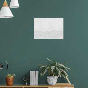 Minimale Berg-Linienkunstposter Poster