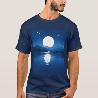 Minimale Berge und Mond T-Shirt