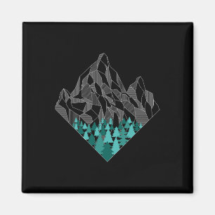 Minimale Berggeometrie Outdoor Wandern Natur Magnet