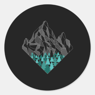 Minimale Berggeometrie Outdoor Wandern Natur Runder Aufkleber