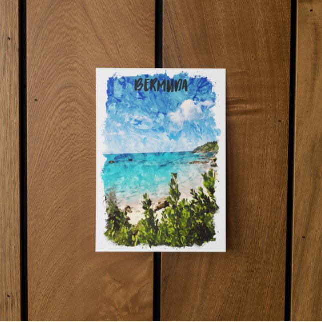 Minimale Bermuda Karibik Insel Tropische Landschaf Postkarte (beautiful bermuda islands travel postcard)