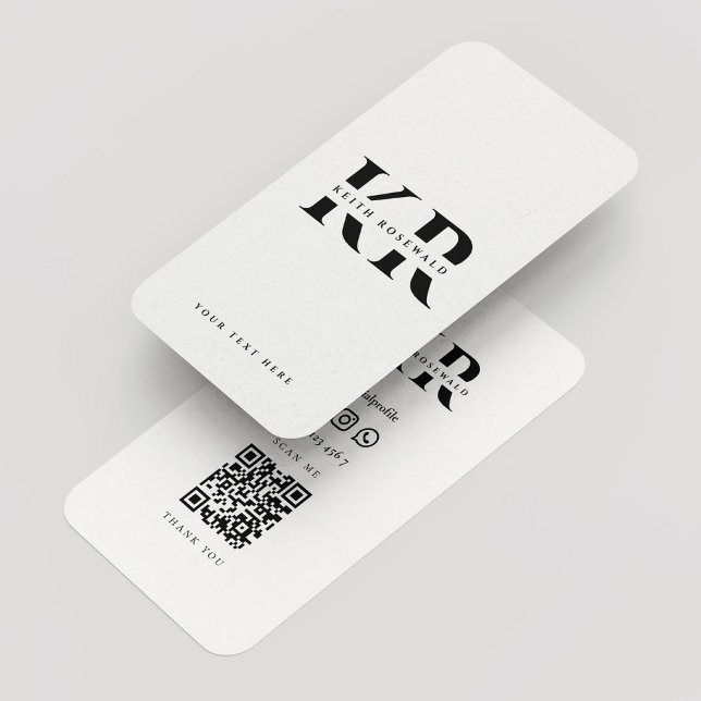 Minimale Berufliche Monogramm-Anfangsbuchstaben we Visitenkarte (Minimal Professional Monogram Name Initials White Business Card
)