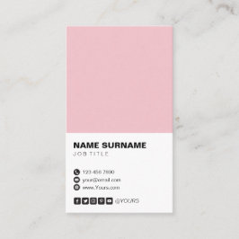 Minimale berufliche rosa vertikale Geschäfts-Karte Visitenkarte