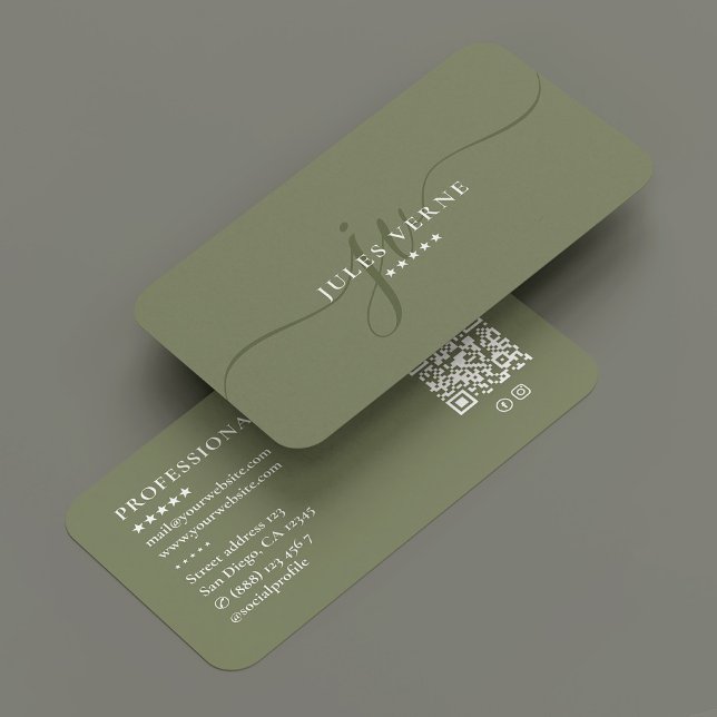 Minimale Berufliche Therapeutin Monogram Script Visitenkarte (Minimal Professional Therapist Monogram Script Business Card
)