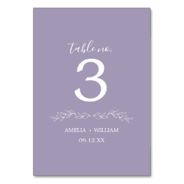 Minimale Blatt-Monogramm-Hochzeitstisch-Nummernkar Tischnummer