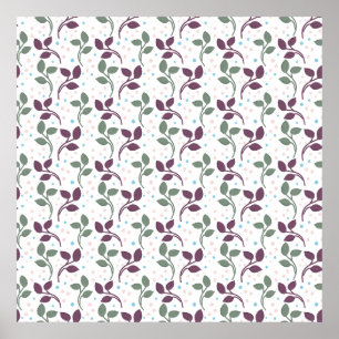 Minimale Blatt-Nahtlos-Muster   Elegante Botanik  Poster
