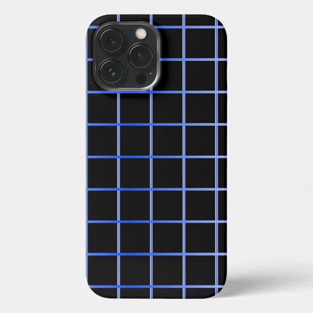 Minimale blaue Grid-Hülle | Moderne Geometrie   iPhone Hülle (Rückseite)