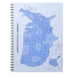 Minimale blaue Illustration der Vereinigten Staate Notizblock