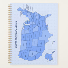 Minimale blaue Illustration der Vereinigten Staate Planer