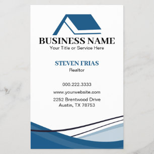 Minimale Blaue Immobilienmakler-Haus-Logo Flyer