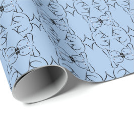 Minimale Blaue Symmetrie-Muster | Abstraktes Tier Geschenkpapier