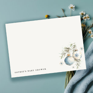 Minimale Blaue Winter-Weihnachts-Jungen-Baby-Party Mitteilungskarte