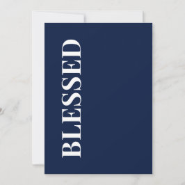 Minimale BLESSED | Marineblaue Festtagskarte Feiertagskarte