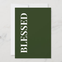 Minimale BLESSED | Waldgrüne Weihnachtskarte Feiertagskarte