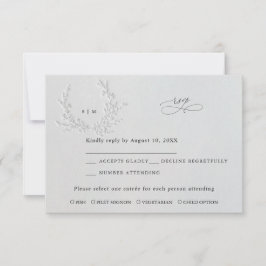 Minimale Blindprägung auf Baumwolle Hochzeit RSVP Karte