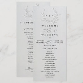 Minimale Blindprägung aus Baumwolle für Hochzeitsp Programm