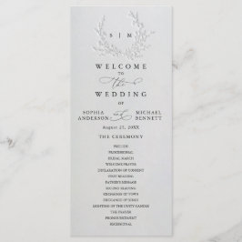 Minimale Blindprägung aus Baumwolle für Hochzeitsp Programm