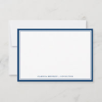 Minimale Blue Flat Note Card Mitternacht