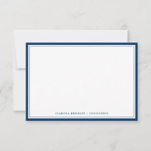 Minimale Blue Flat Note Card Mitternacht Mitteilungskarte