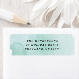 Minimale Blue Watercolor-Rücksendeadresse