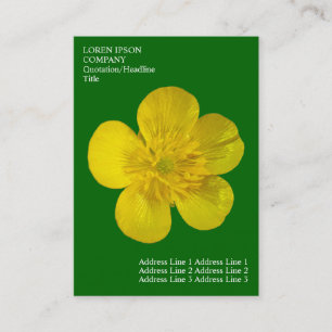 Minimale Blume - Buttercup - Tief grüne Gras Visitenkarte