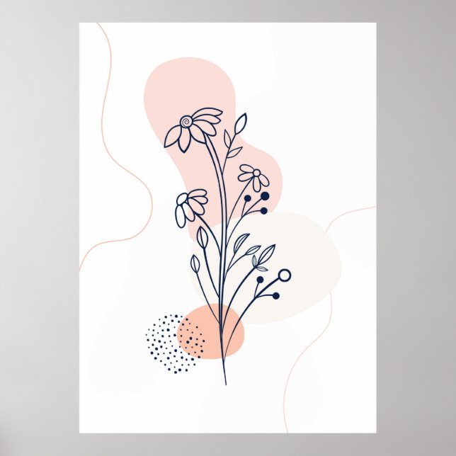 Minimale Blume Poster (Vorne)