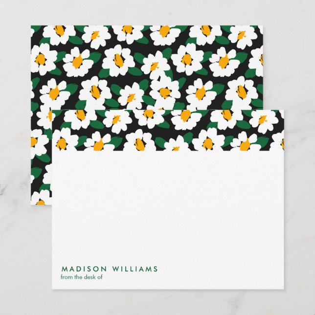 Minimale Blume Stilvolle moderne Notizkarte Mitteilungskarte (Vorne/Hinten)