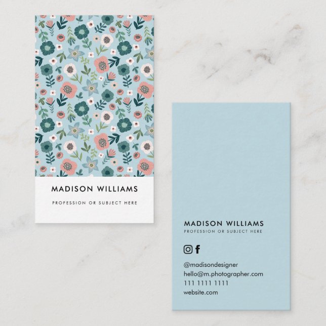 Minimale Blume Stilvolle Trendy Modern Business Ca Visitenkarte (Vorne/Hinten)