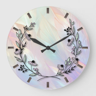 Minimale Blume Wall Clock Große Wanduhr