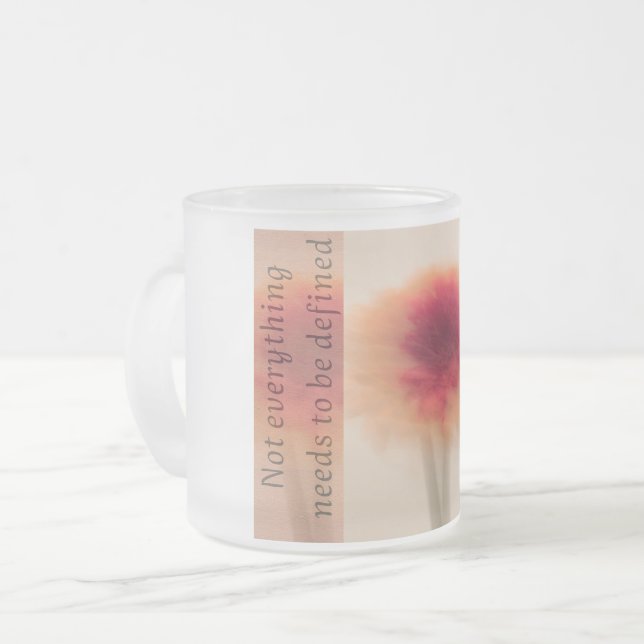 Minimale Blumen-Tasse mit Zitat Mattglastasse (Vorderseite Links)
