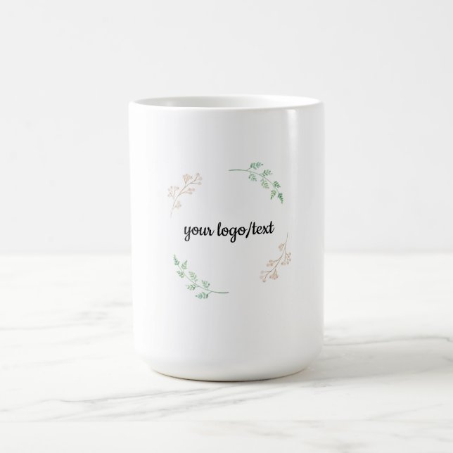 Minimale Blumengestaltung - Elegantes botanisches  Kaffeetasse (Mittel)