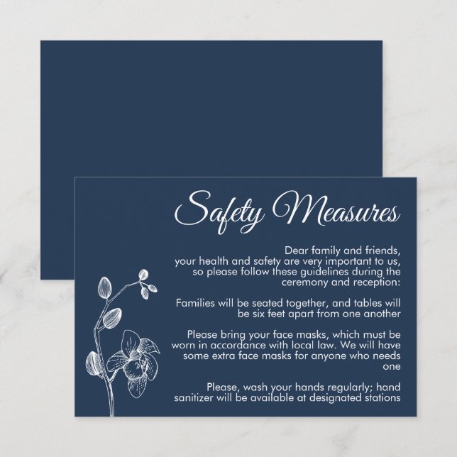 Minimale Blumenorchideen moderne Sicherheitsmaßnah Begleitkarte (Vorne/Hinten)