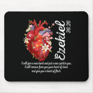 Minimale Blumenschmuck Herz Ezechiel 36 26 Mousepad
