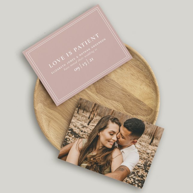 Minimale Blush-Änderung des Datums Hochzeitverläng Save The Date (Von Creator hochgeladen)