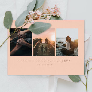 Minimale Blush-Foto-Save-the-Date-Einladung Folieneinladung