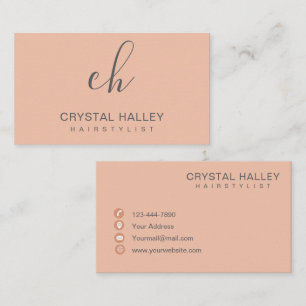 Minimale Blush-Schrift-Logo-Friseur Visitenkarte