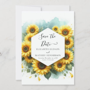 Minimale Blütenblütenhochzeit Save The Date