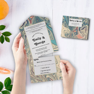 Minimale Bohemisch-graue Abstrakte künstlerische H All In One Einladung