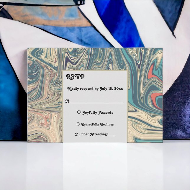 Minimale Bohemisch-graue Abstrakte künstlerische H RSVP Karte (Von Creator hochgeladen)