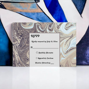 Minimale Bohemische Earth Tone Abstrakt Art Weddin RSVP Karte