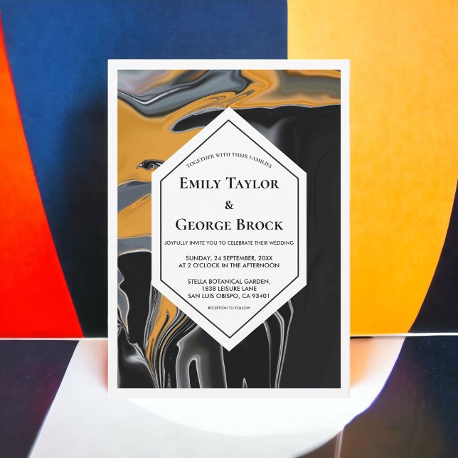 Minimale Bohemische Schwarze Gold Künstlerische Ab Einladung (Von Creator hochgeladen)