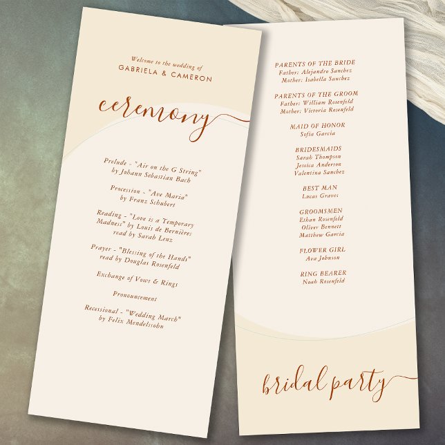 Minimale Boho-Herbst-Ton-Hochzeit Programm (Von Creator hochgeladen)