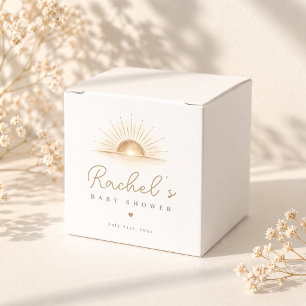 Minimale Boho-Sonne Neutrale Babyshower-Party Geschenkschachtel