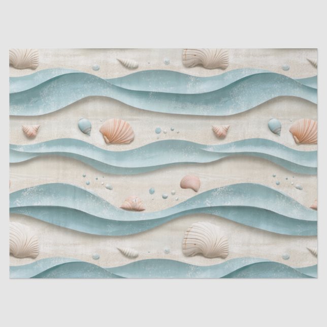 Minimale Boho-Strandmuster Seidenpapier (Vorderseite)