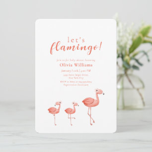 Minimale Boho-Tropenblumen-Flamingo-Baby-Party Einladung