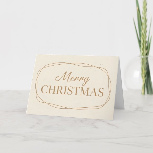Minimale Boho-Weihnachtsgrüße Feiertagskarte (Vorderseite)