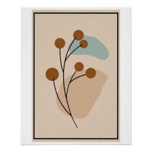 Minimale botanische abstrakte Naturästhetik Poster