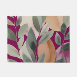 Minimale botanische Blattmuster Fußmatte