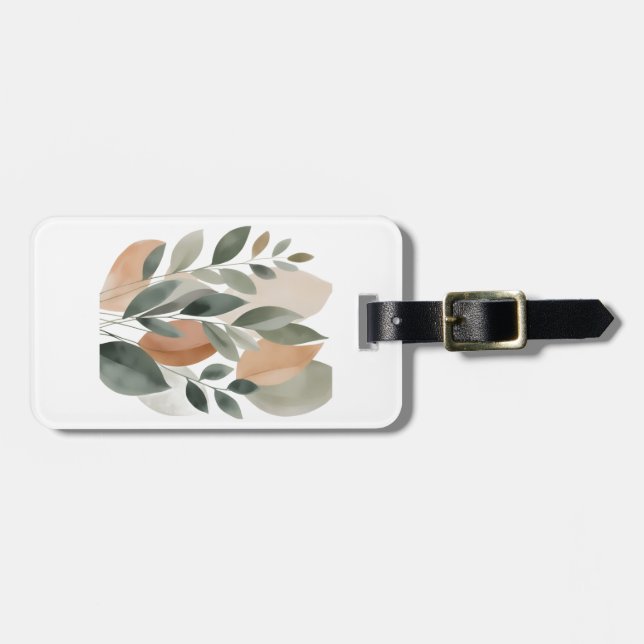 Minimale botanische Blattmuster Gepäckanhänger (Vorderseite horizontal)