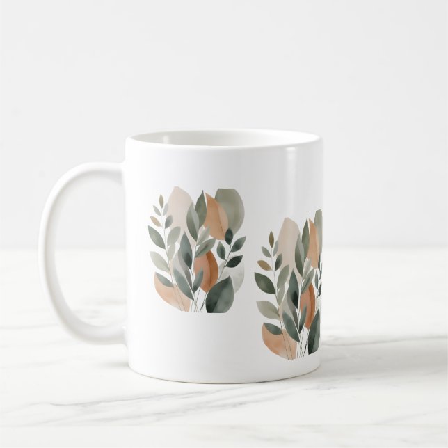 Minimale botanische Blattmuster Kaffeetasse (Links)
